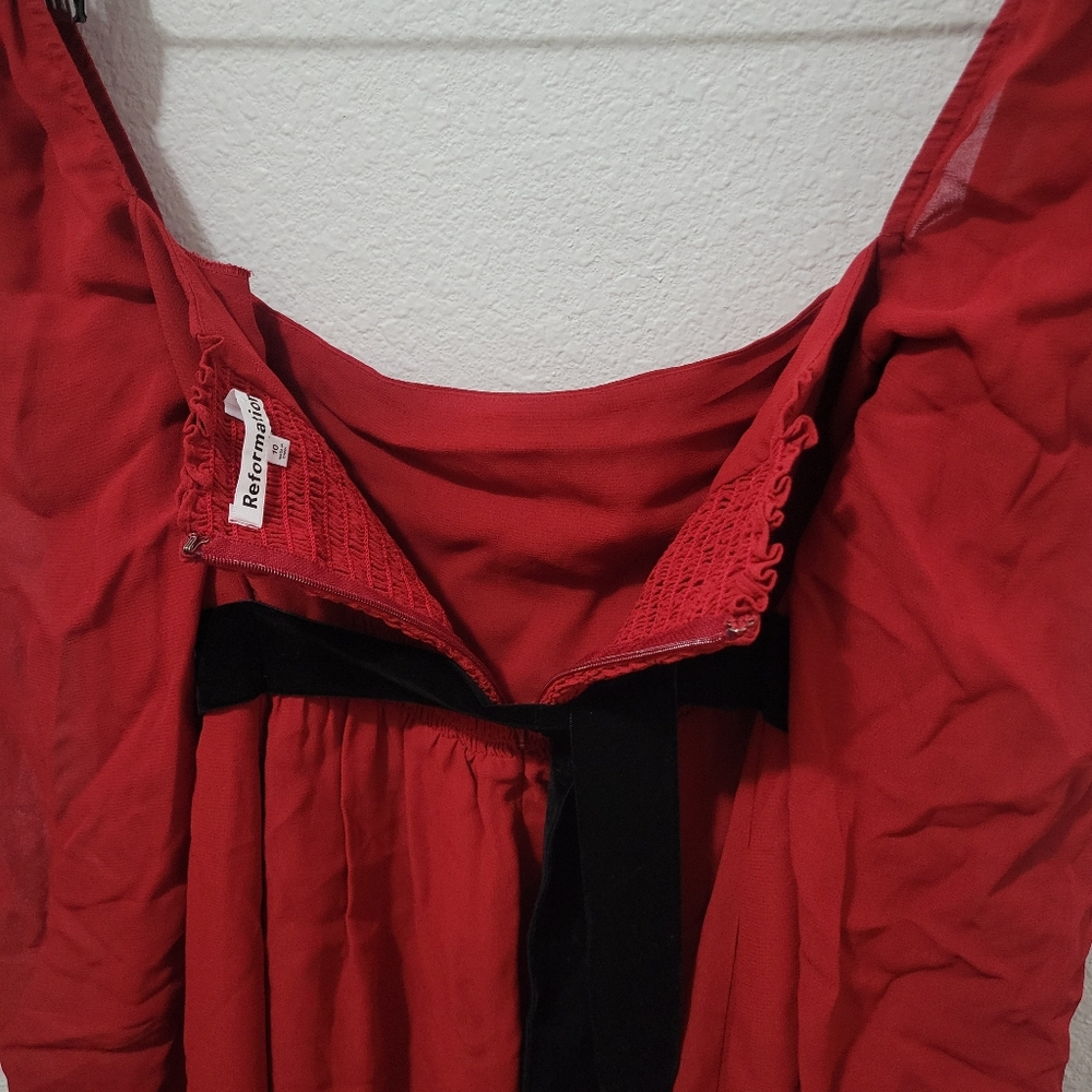 REFORMATION Silves Mini Long Sleeve Babydoll Winter Formal Dress Size 10 - Picture 7 of 8